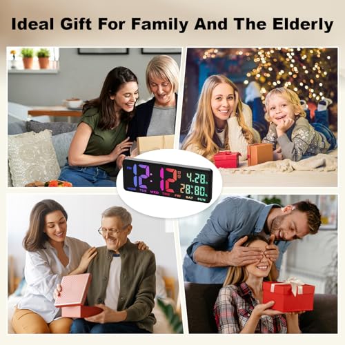 13.8 Inch Large Digital Wall Clock,Led Digital Clock Large Display with Temperature,Humidity Alarm,for Classroom,Living Room,Bedroom,Office,Home,Gym,Ideal for Seniors - Image 7