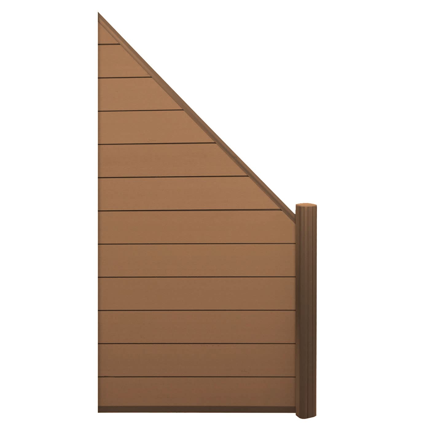 Mendler Pannello supplementare frangivento fendivista Obliquo SX Privacy Sarthe WPC Alluminio Premium 95cm Teak