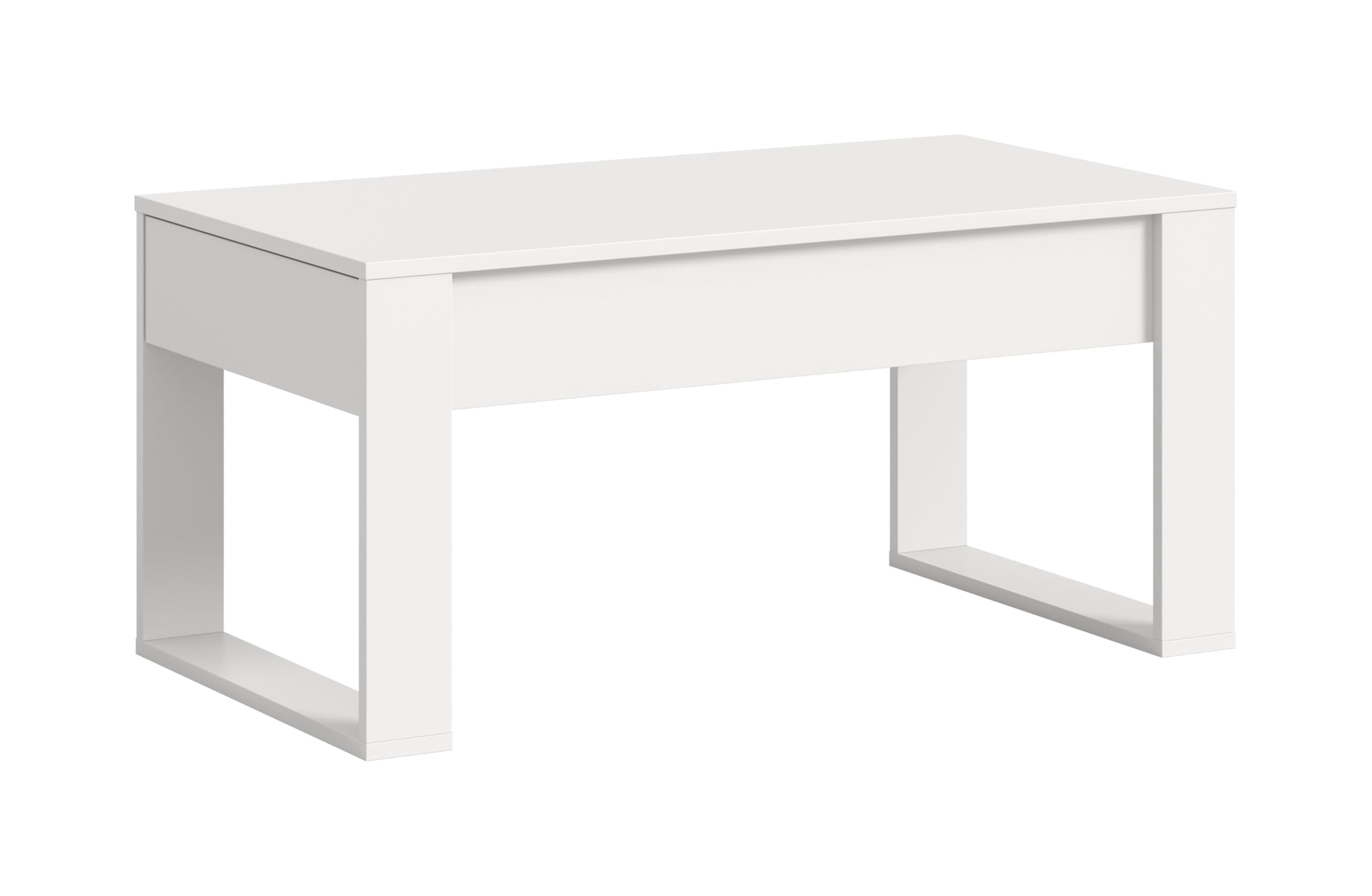 möbelando freiraum Couchtisch Malmö – Moderner Weißer Couchtisch mit 2 Schubkästen, 110x52x60 cm, FSC®-Zertifiziert, pflegeleicht & stabil