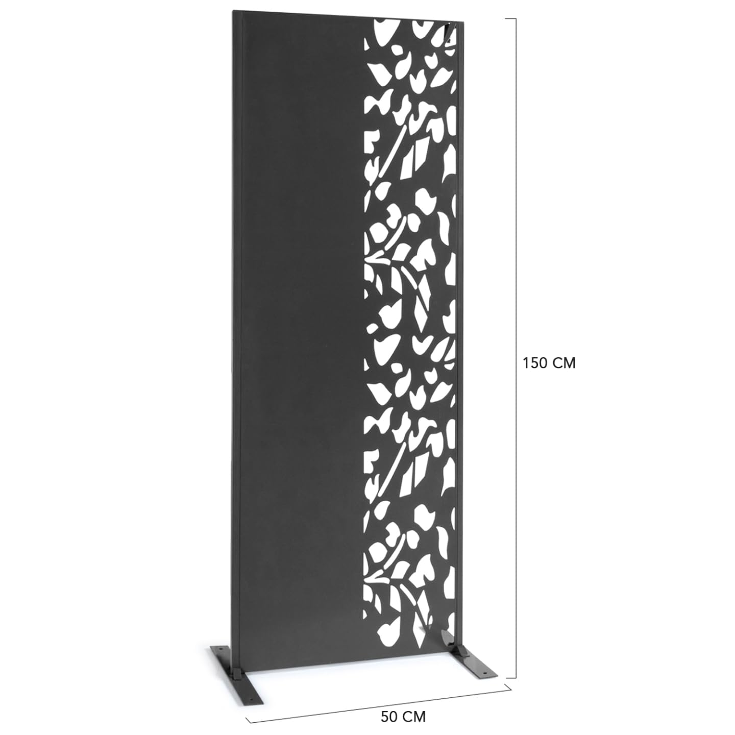 Pannello Decorativo Palm 150x50cm Grigio - In Metallo Per Esterni