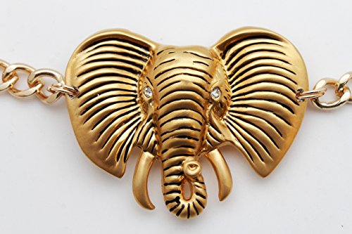 Women's Fashion Chain Belt - High Hip Waist with African Elephant Charm Plus Size M L XL, Gold2