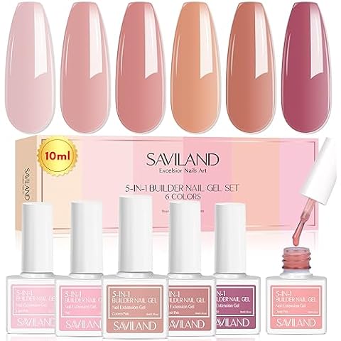 Saviland 6-Colour Nudes Pink Builder Gel Set Cover
