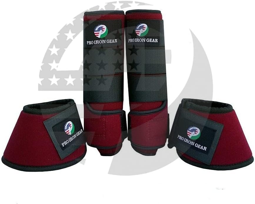 Miniatura 9 de Botas de cepillado medicinal para caballos, botas de campana de caballo, envolturas para piernas, equipo de protección, juego de 4 y juego de 6