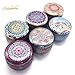 NICROLANDEE Candle Making Tin Jars Containers Reusable Round Shape Vintage Printed Storage Box Coffee Tea Cans DIY Candle Wax Holder Jewelry Box for Homemade Tealights Decorations (Bohemia)