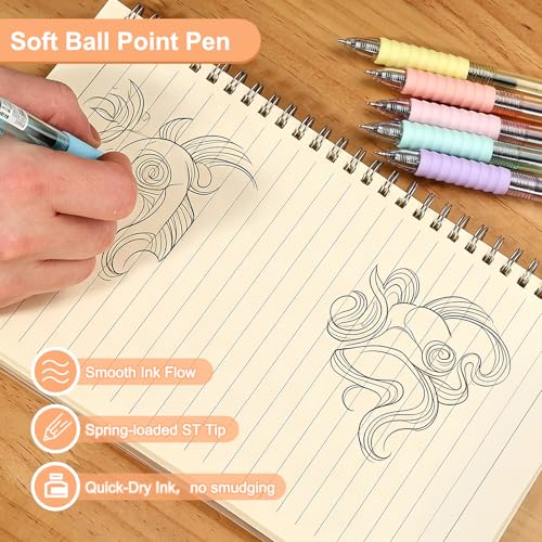 PATIKIL 6 bolígrafos retráctiles 0.5 mm tinta azul miniatura 5