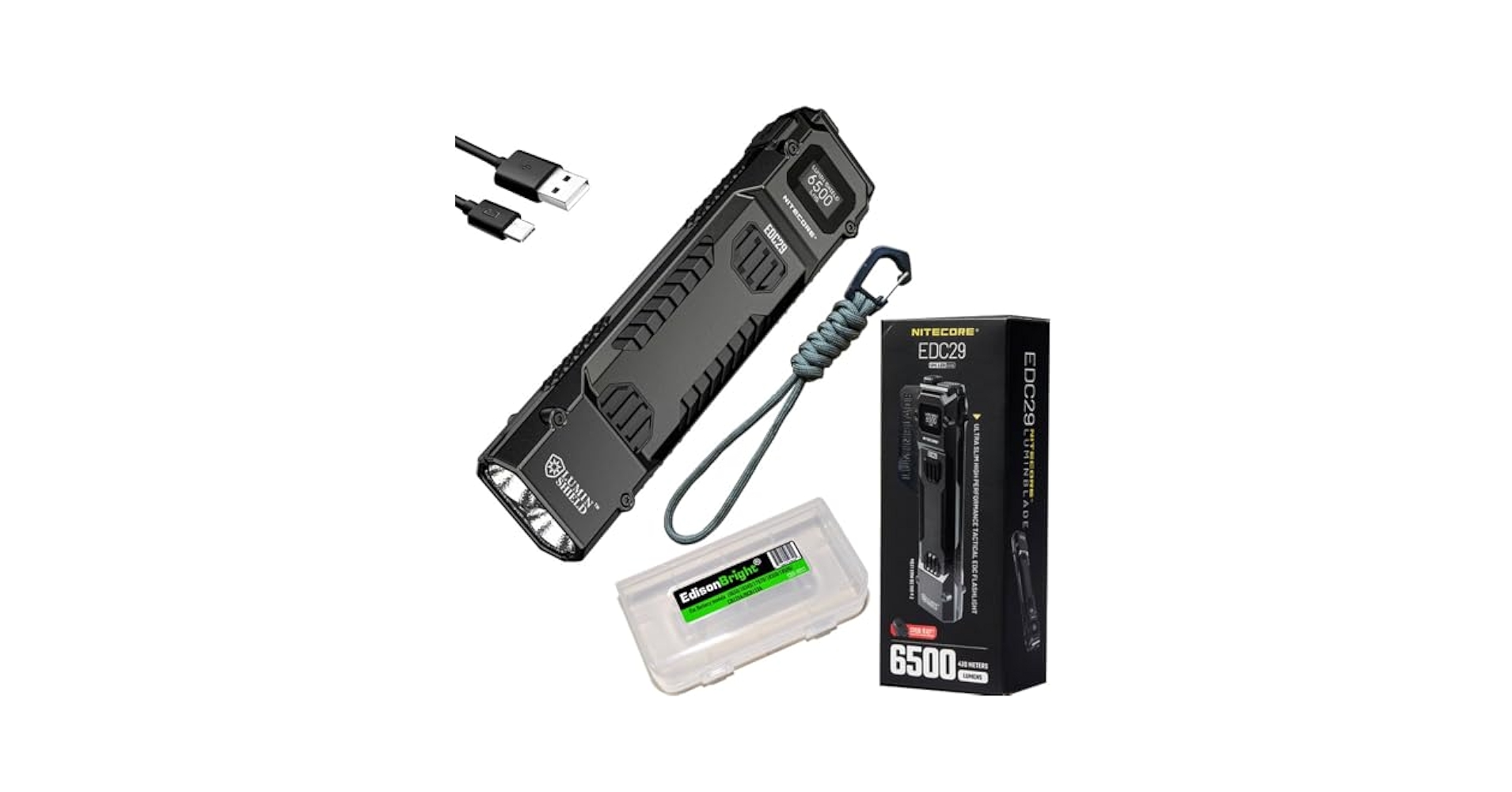 Nitecore EDC29 6500 Lumen USB Rechargeable Flat Slim Body