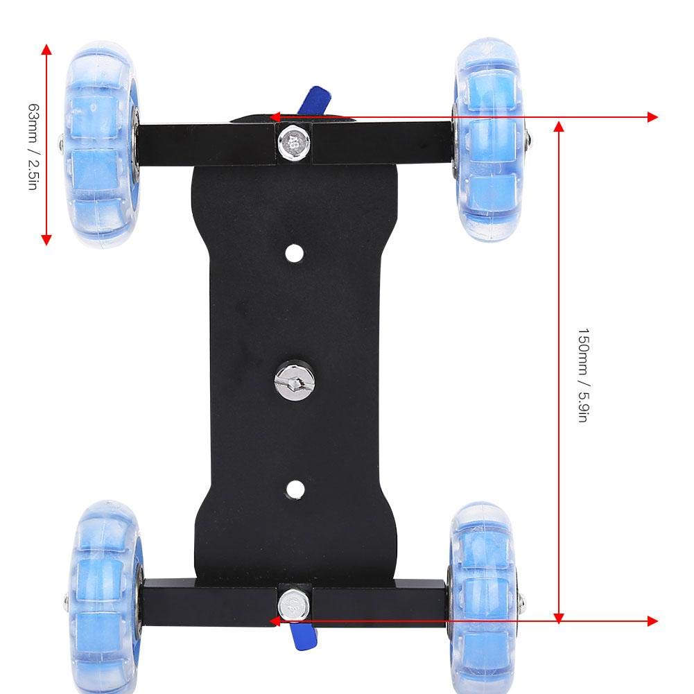 Slider Car, Mini Desktop 10KG Load Rail Roller Track Slider Dolly Skater Car para videocámara con cámara DSLR