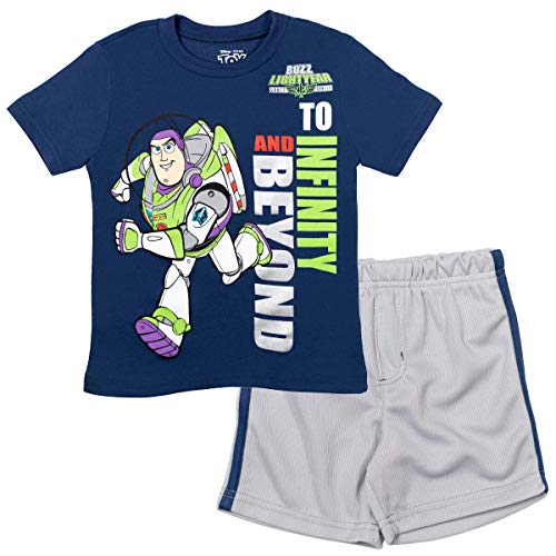 Disney Pixar Toy Story Buzz Lightyear Baby Boys Short Sleeve T-Shirt & Shorts Set 18 Months Blue/Gray