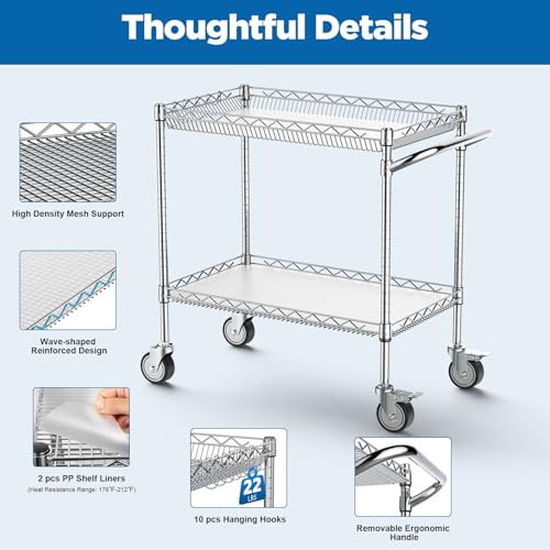 Leteuke-Utility-Tool-Carts-with-Wheels-900LBS-Capacity-Heavy-Rolling-Cart-with-Hand-Outdoor-Grill-Table-Stand-for-Blackstone-Griddle-Ninja-Grill-Pizza-Oven-Table-BBQ-Kitchen-Chrome Leteuke Utility Tool Carts with Wheels 900LBS Capacity Heavy Rolling Cart with Hand Outdoor Grill Table Stand for Blackstone Griddle Ninja Grill Pizza Oven Table BBQ Kitchen Chrome