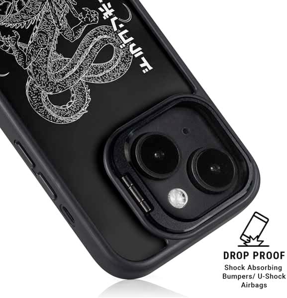 Skinit Kickstand Phone Case Compatible with iPhone 13 - Officially Licensed Dragon Ball Z Negative Shenron Design