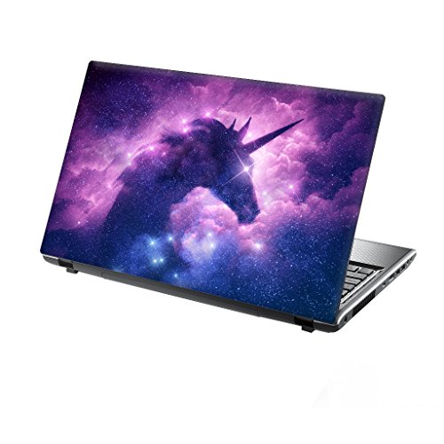 TaylorHe 13-14" Autocollants en Vinyle coloré avec Motif pour Ordinateur Portable (34cm x 23,5cm) Laptop Skin licorne dans les nuages, violet, bleu Cover