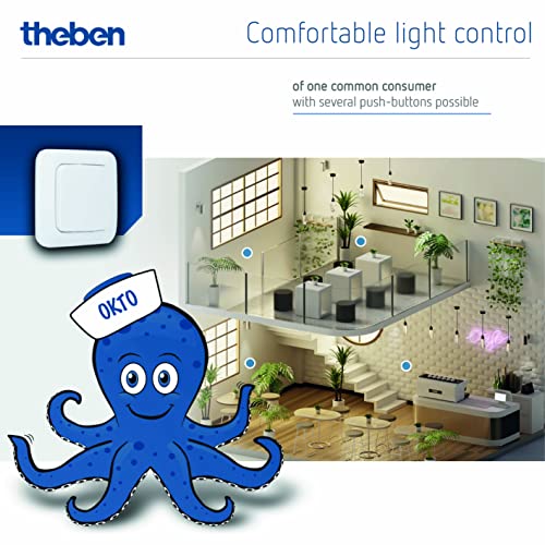 Theben 3120130 Okto ES12-230 Stromstoßschalter I Stromstoßrelais I 230V I Elektronisch I DIN-Schiene I Hutschiene I 1 Schließer I LED BIS 600W I Lichtsteuerung