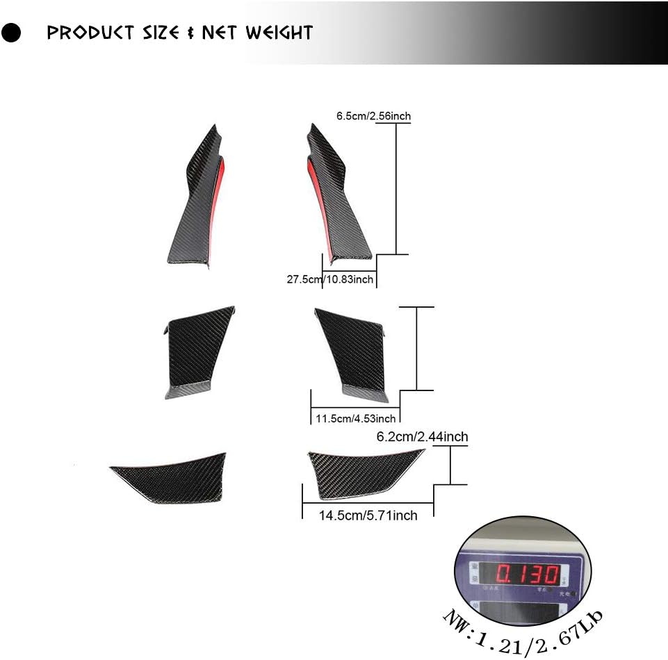 Carbon Fiber Front Bumper Vent Trim Fits for BMW F80 M3 F82/F83 M4 2014-2019 3 Series Side Air Fender Cover Trim Scoop Winglet Apron Fin Front Splitter