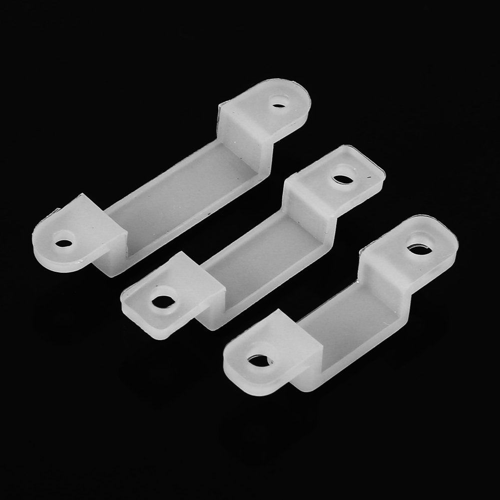 BTF-LIGHTING Clip trasparenti della luce di striscia,autoadesivo con il supporto di montaggio delle viti,20pcs LED forti clip di fissaggio e viti per 10MM larghezza IP30/65 2-4 PIN LED Strip Lights