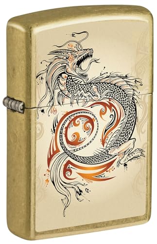Encendedor Zippo Dragon Tattoo Street Brass miniatura 1