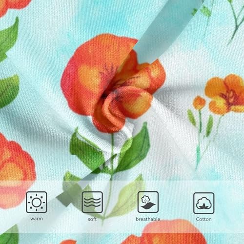 Designer Toddlers Underwear Floral 2t Cotton Little Girl Panties Watercolor Red Flowers Blue Kids Undies Briefs3