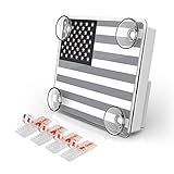 AutoBoxClub US Flag Black - Old EZ Pass, IPass, IZoom Tag Holder/Transponder Holder/Toll Pass Windshield Mount/Made in USA/Premium Quality with Genuine Reclosable Mounting Strips