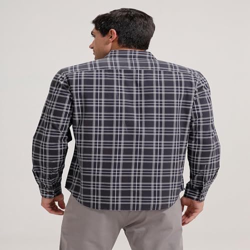 Image of BASICS 100% Cotton Checked Shirt for Men | Slim Fit | Everyday Smart Casual Wear | Full Sleeve