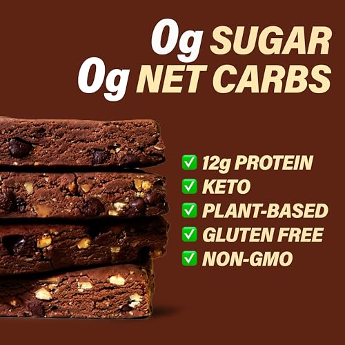 UNSTOPPABLE Vegan Protein Bars, High Protein, Plant Based, Gluten Free, High Fiber, Low Carb, Low Calorie, Healthy Snacks, No Sugar, Keto Energy Bar, Chocolate Almond, 12 Count