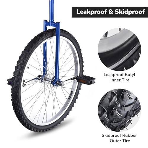 Image of AW 16 /18 /20 /24 Inch Wheel Outdoor Unicycle Adjustable Seat Exercise Bicycle | Fit Adults Kids Outdoor Sports Fitness Exercise, Various colors For Choice