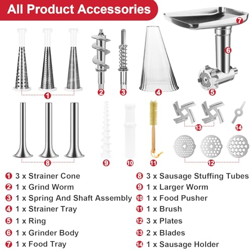Kitoart ZJ-FVS+FGA-01 Fruit & Vegetable Strainer Attachment And Food Meat Grinder Attachment thumb #1