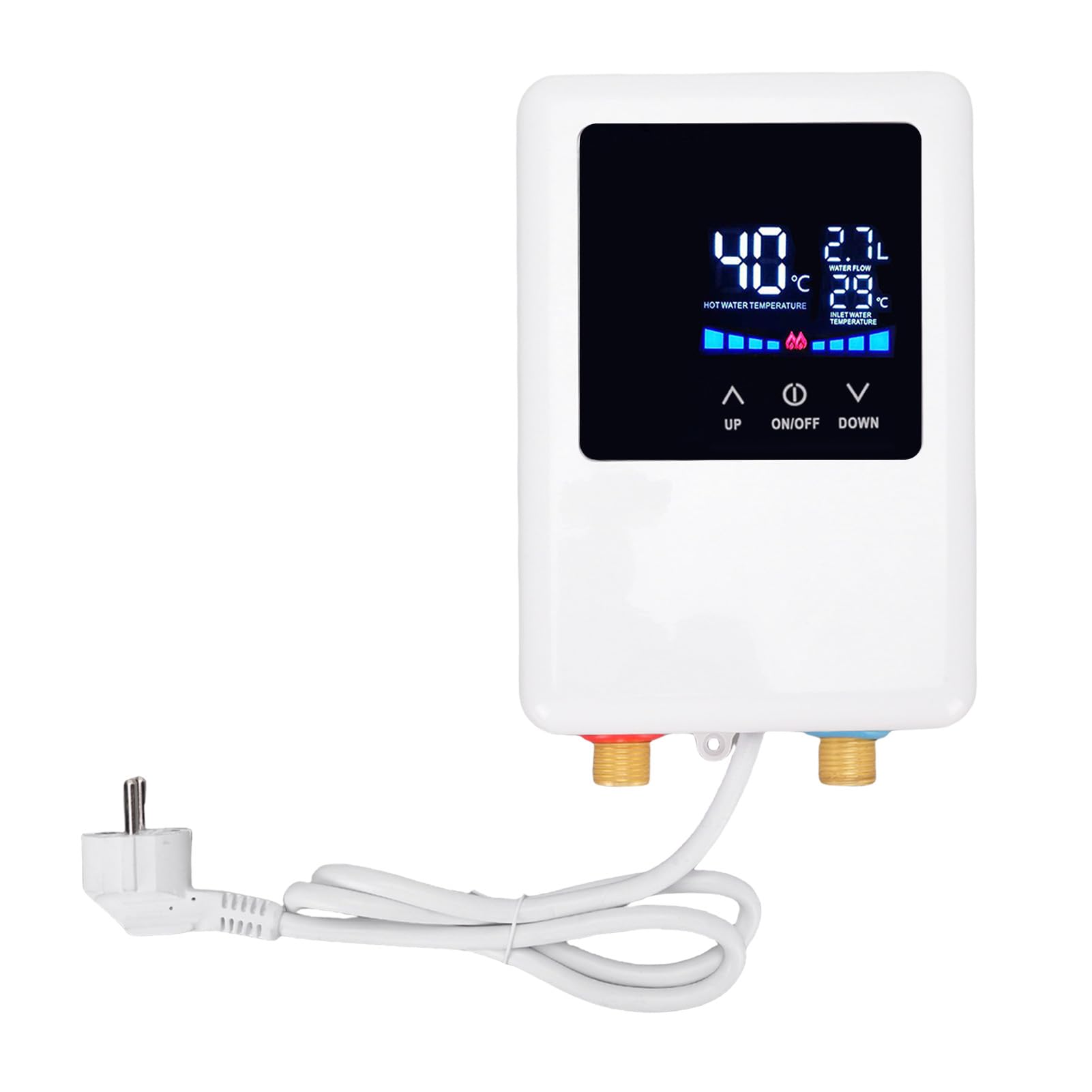 Generic Termostato de Frecuencia de Calentador Agua Eléctrica Termostato Pantalla Soporte Calor Instantáneo Pequeños Calentadores Inmersión LCD (EU enchufe 220V)