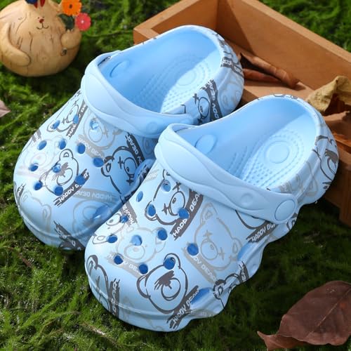 Image of Toddler Clogs for Girls Lightweight Kid Garden Clogs Breathable Slip-on Slides Sandals Slippers Children's Beach Water Shoes (xio LAN, 24)