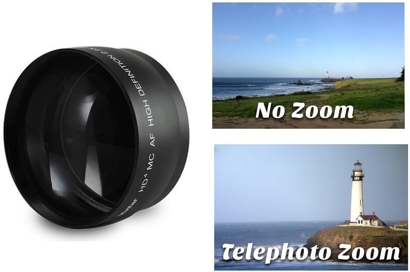 Miniatura 5 de Juego de 2 lentes HI DEF PRO gran angular y TELEPHOTO para Sony SLT-A55V SLT-A55 (compatible con 2.165 in)