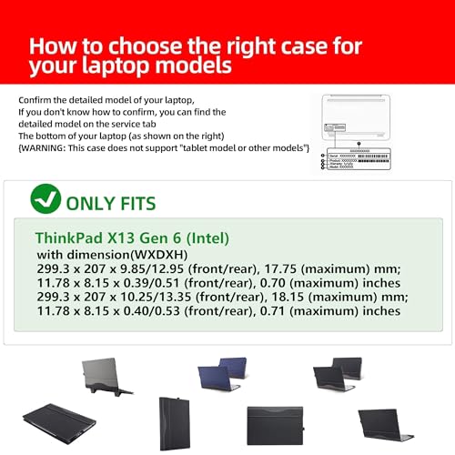 Funda para Laptop Lenovo ThinkPad X13 Gen 6 PU Cuero Gris Oscuro miniatura 2