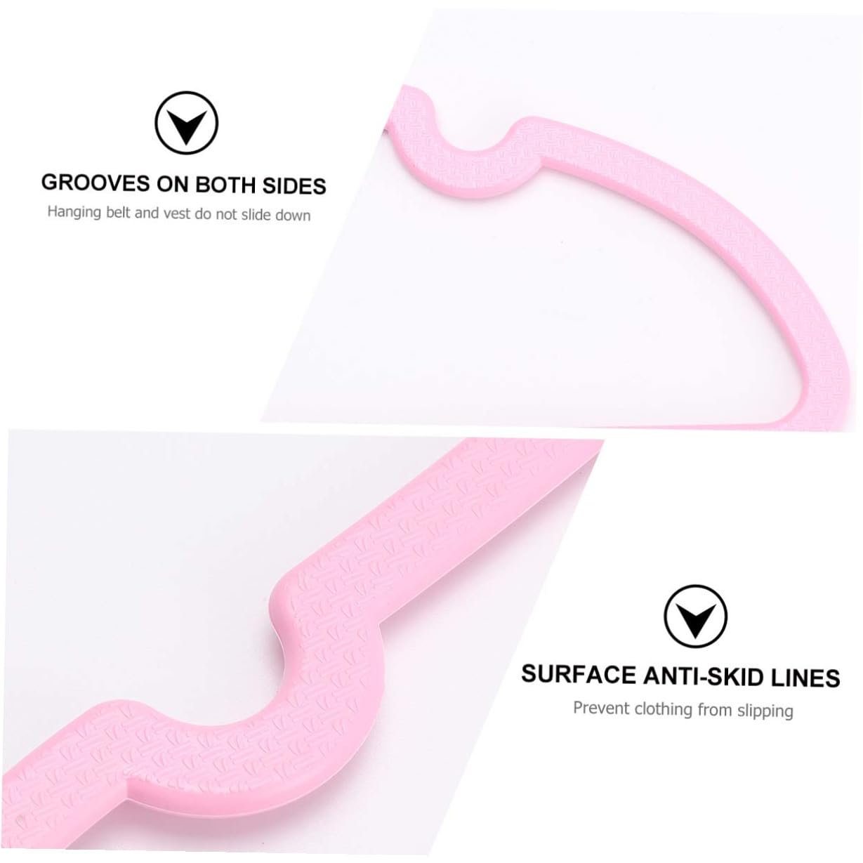 Kleiderbügel ohne Kanten 10 Stück Rosa aus Abs Kunststoff zufälliger Stil mit Rostfreien Haken Formschönes Design Stabiler Kleiderständer für Heimgebrauch