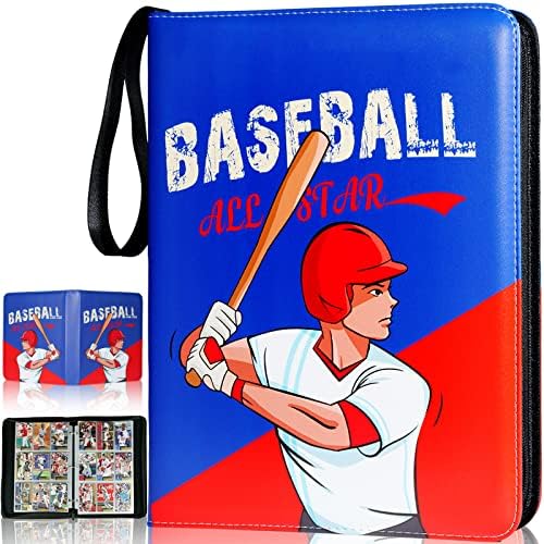 Card Binder 900 Pockets, Trading Card Binder with Sleeves, Baseball Card Binder, Trading Card Albums Sports Card Binder Collectible Fits 900 Cards with 50 Removable Sleeves