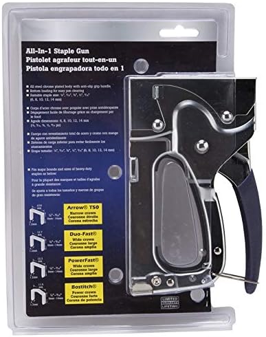 Edward Tools Pro Heavy Duty Staple Gun - for Arrow T50, Duo-Fast, PowerFast and Bostitch Staples - Fits 1/4”,5/16”,3/8”,1/2”, 9/16” - All Steel Body - Easy Bottom Loading - Rubber Ergogrip Handle
