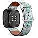 CJBROES Replacement Leather Watch Band, Compatible with Fitbit Versa 3 and Fitbit Sense of Wristband Bracelet Accessory - Paisley