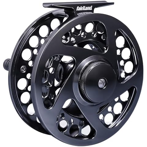 fairiland TURMAX Fly Reel Large Arbor CNC-Machined Fly Fishing Reel 3/4, 5/6, 7/8, from Bar Stock Aluminum with Sealed Carbon Drag (5/6wt) Cover