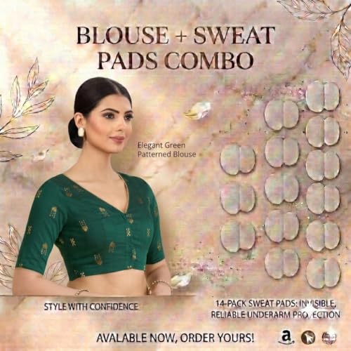 Image of Studio Shringaar Women's Handloom Cotton Silk Readymade Saree Blouse
