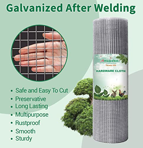 Amagabeli Garden & Home FBA_DHW-003-02 Hardware Cloth 1/2 Inch 36Inx100Ft 19 Gauge Galvanized Welded Wire Metal Mesh Roll Rabbit Fencing Snake Fence thumb #3