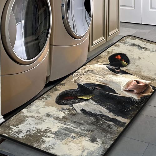 Tapete De Cocina De Vaca, 17 X 51 Pulgadas, Tapete Impermeable Para Lavandería, Cocina, Baño Y Vestíbulo Tapete De Cocina De Vaca, 17 X 51 Pulgadas, Tapete Impermeable Para Lavandería, Cocina, Baño Y Vestíbulo