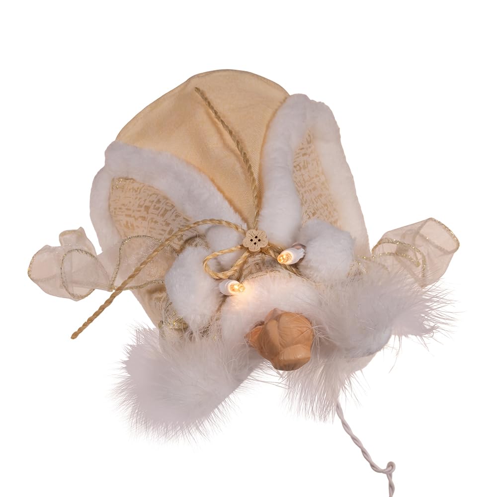 Kurt Adler Décoration de Sapin en Forme d'ange Naturel 10 lumières 25,4 cm