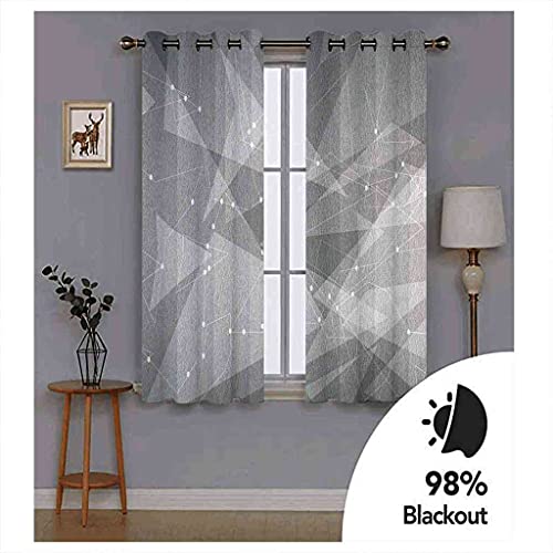 Rideaux 3D occultants géométrie grise isolant thermique lot de 2 - 6