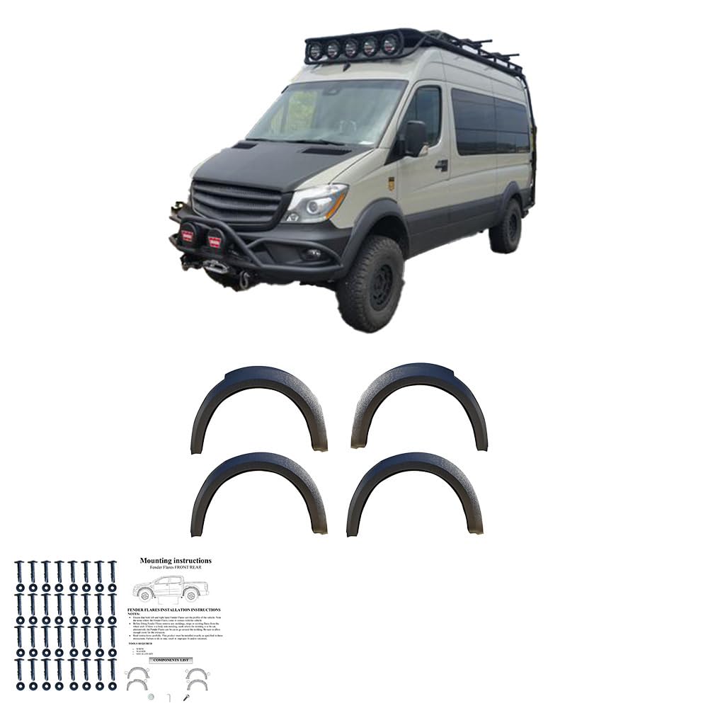 Ampliadores de guardabarros compatibles con Mercedes Sprinter W906 2014 a 2018 4 piezas