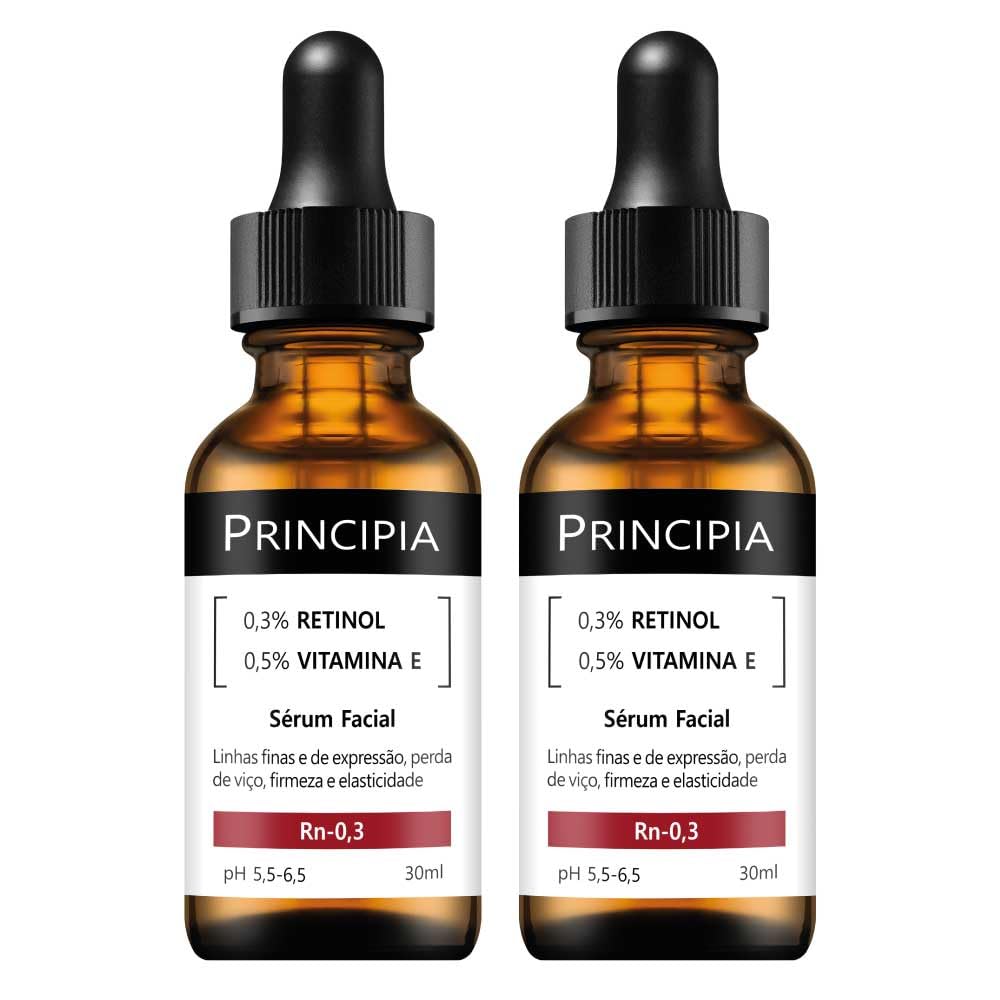 PRINCIPIA, Kit Duplo Sérum Principia Retinol 0,3% + Vitamina E - Rn-0,3 Skincare