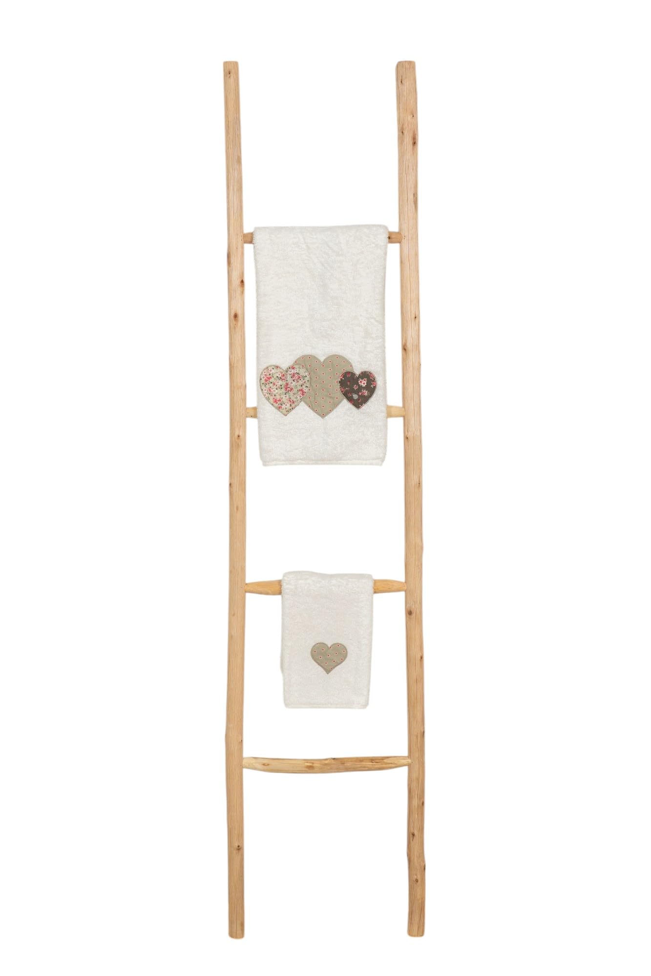 Biscottini Scaletta porta asciugamani bagno 168x36x3 - Scala Decorativa in Legno - Scaletta legno appendi asciugamani - Scala portasciugamani - Scaletta portasciugamani da parete Metallo, Bambu
