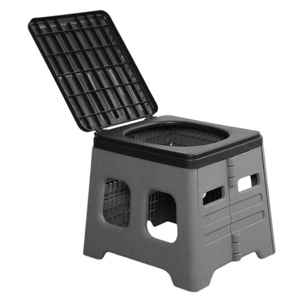 Luxshiny Inodoro Plegable Baño Portátil de Pp, Diseño Plegable, Fácil Transporte, Bolsa de Basura Plástica, para Coche y Uso Exterior, Cubo de Basura o Taburete
