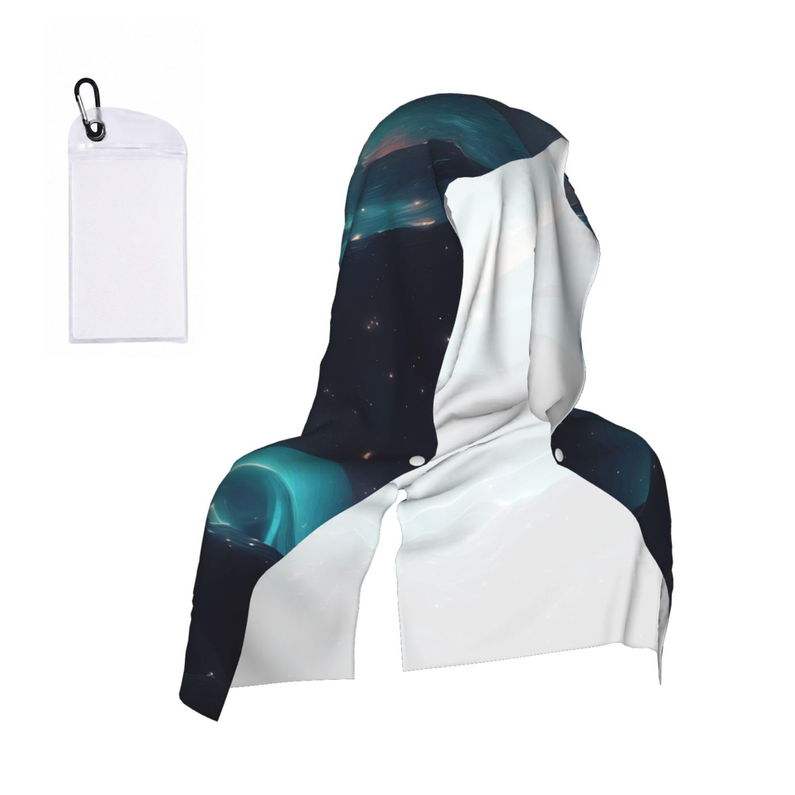 CNTDBU Science Fiction Stars Cooling Towel Hooded-Instant Chill Neck Cover for Sports, UV Cooling Rag for Running Gym