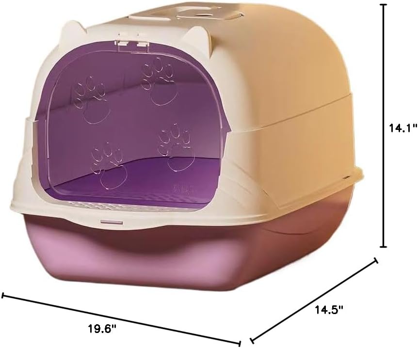 Pet Litter Box Fully Enclosed Spillproof Deodorant Cat Toilet Two-Way Shovel Large Capacity Cat Toilet Litter Box Closed Sandbox