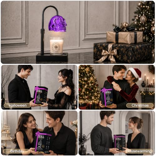 Skull Candle Warmer Lamp DROPS TO TO works for 1(Skull Purple) 2(Skull Black)) - image 3
