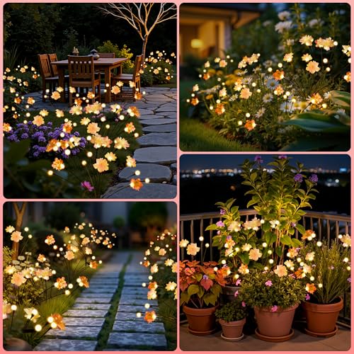 Lampe solaire jardin extérieur avec fleurs oscillantes 40 LED étanches - 6