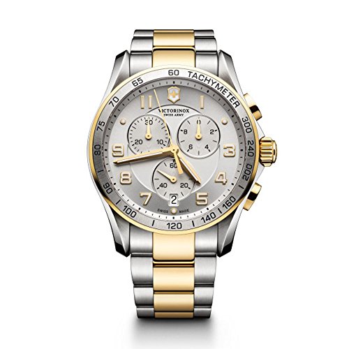 Victorinox Stainless Steel Swiss Army Chrono Classic Analog Silver Dial Men Watch-241687, Silver Band - Image 2