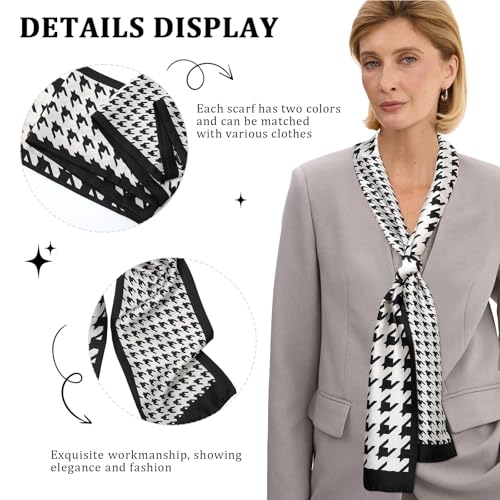 Versatile Double Layers Reversible Scarf - Professional Scarves Simulated Silk Bandanas for Women3