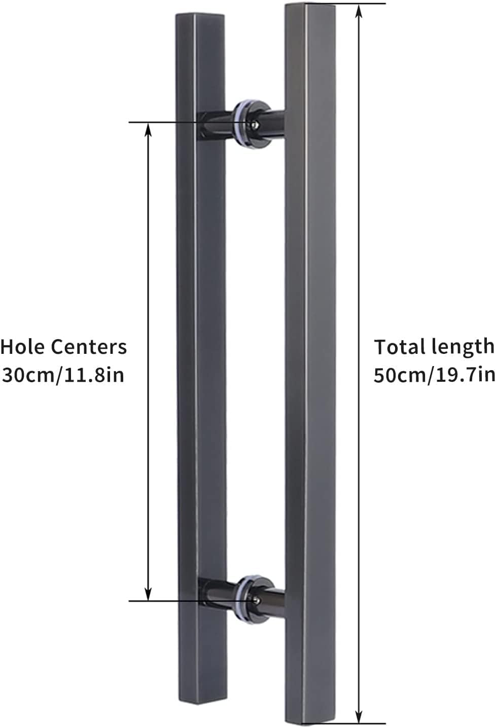 Sliding Door Handle Set,Stainless Steel Pipe Door Push Pull Bar Handle with Hardware Handle for Interior Exterior Glass Wooden Door